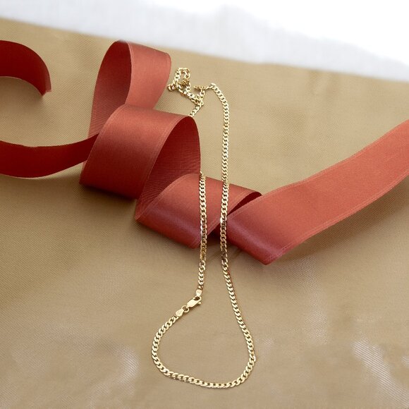 Real 10K Gold Cuban Curb Chain 20 inch 3 mm, Stamped 10K ITALY for Authenticity - Picture 4 of 7